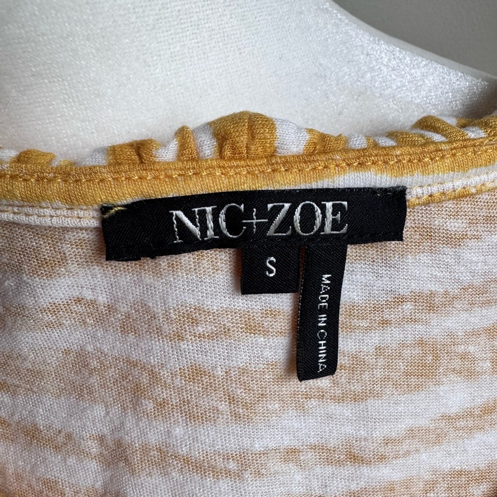 Nic + Zoe Womens‎ Nantucket Linen Blend Sleeveless Top Yellow Size Small - Picture 8 of 9